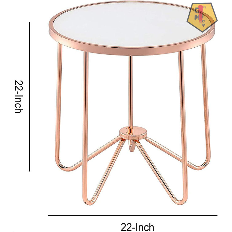GN109 Glass Top Cross Legs End Table Wayfair